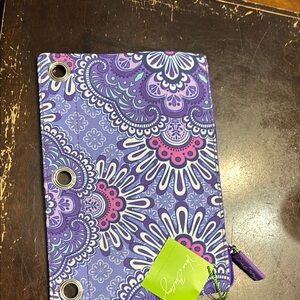 Purple and Pink Patterned Binder Pouch